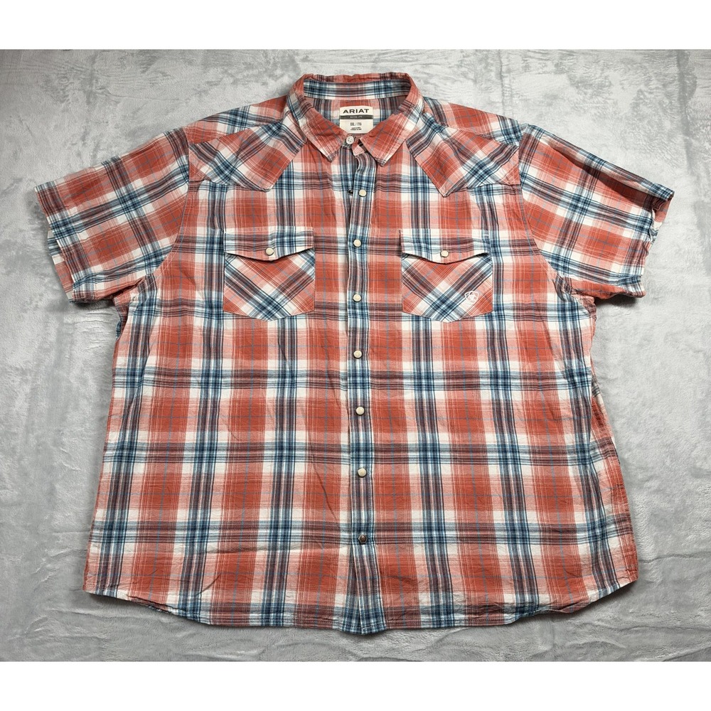 Ariat Hawk Retro Snap XXL Tall Plaid Western Pearl Snap Shirt